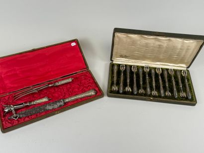 Set of twelve silver and silver-filled oyster...