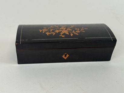 Small rectangular box in blackened wood and...
