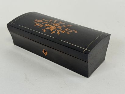 Small rectangular box in blackened wood and...