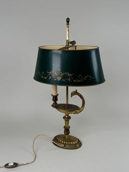 Lampe de bureau dite Bouillotte en bronze...
