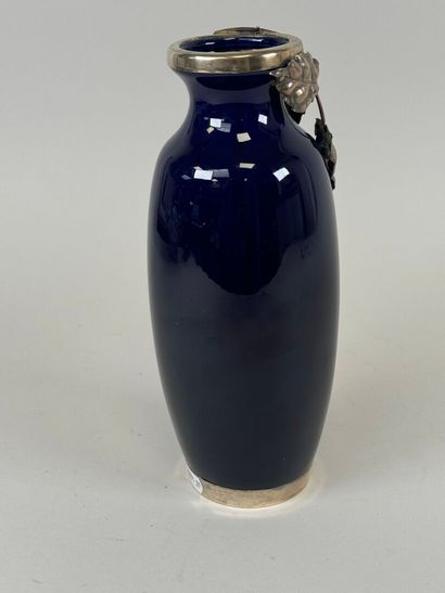 A Minerve hallmarked silver-mounted kiln-blue...