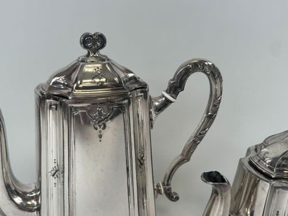 Silver-plated coffee and tea service with...