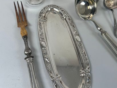 Lot of silver-plated metal including kettledrums,...