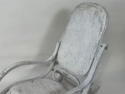 Bentwood rocking chair with painted leatherette...