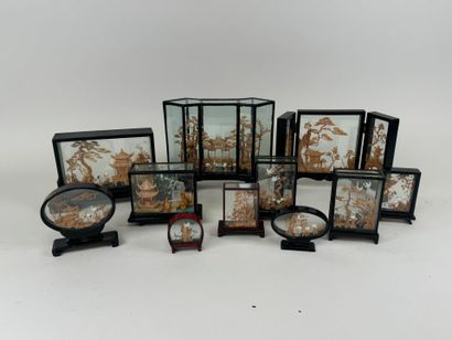 ASIA, 20th century.
Set of eleven cut-out...