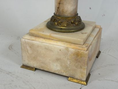 Onyx and bronze column, square base, column...