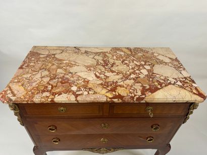 Wood and veneer chest of drawers opening...