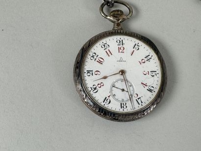 OMEGA.
Montre de gousset en métal avec sa...