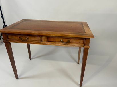 Cherry wood desk opening with two drawers,...