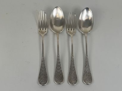 Two pieces of Minerve hallmarked silver flatware...