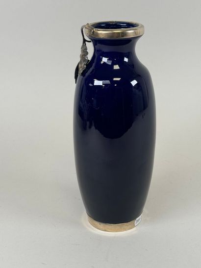A Minerve hallmarked silver-mounted kiln-blue...
