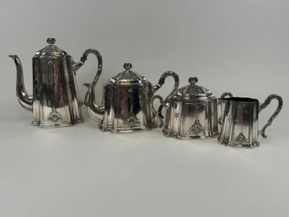 Silver-plated coffee and tea service with...