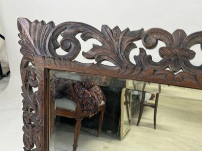 Rectangular mirror in molded, carved and...