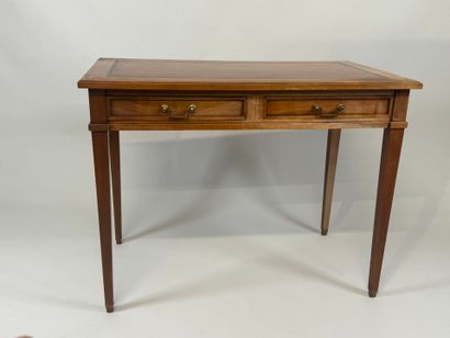 Cherry wood desk opening with two drawers,...