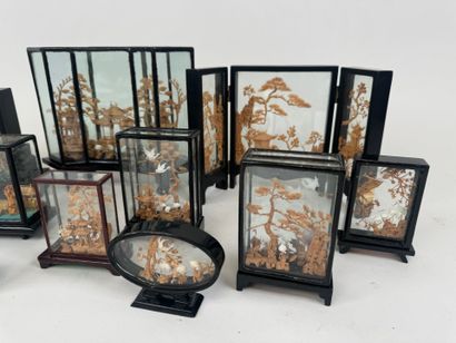 ASIA, 20th century.
Set of eleven cut-out...