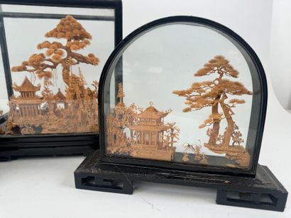 ASIA, 20th century.
Set of three cut-out...