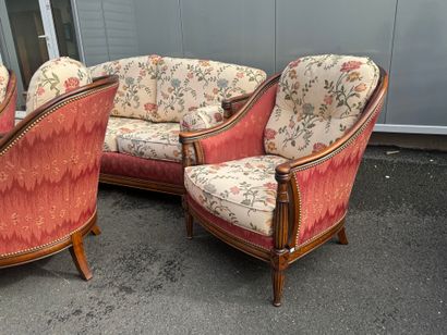 Stained beech salon furniture including a...