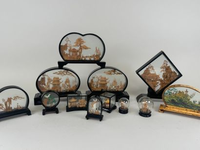 ASIA, 20th century.
Set of twelve cut-out...