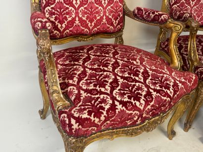 Part of a molded, carved and gilded wood...