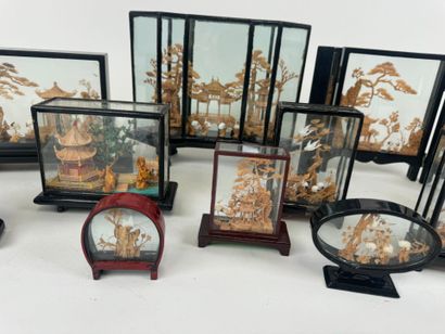 ASIA, 20th century.
Set of eleven cut-out...