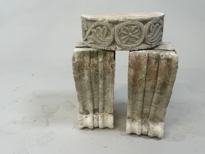 Three stone ornaments, one pair and one with...
