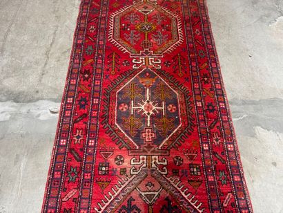 Large hand-knotted wool gallery decorated...
