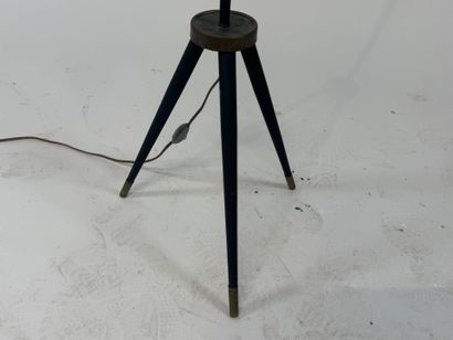 Tripod floor lamp base in black metal and...