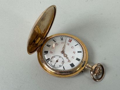 Montre de gousset en métal plaqué or.
D....