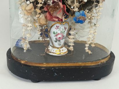 Globe de mariée en verre bombé, le socle...