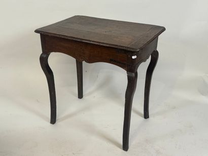 Small molded oak table opening with one drawer.
64...