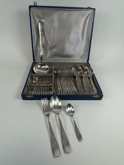 Part of a silver-plated menagère decorated...