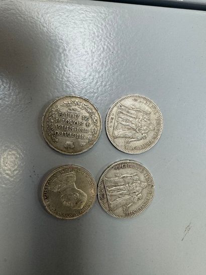 Two 5-franc Hercule coins 1876-1875.
Weight:...