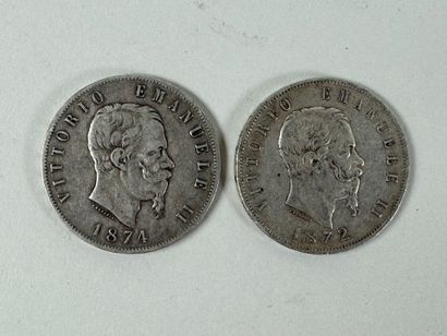 Coins :
- 5 Lire Victorio Emanuel II 1872-1874...