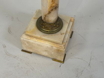 Onyx and bronze column, square base, column...