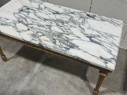 Molded, carved and gilded wood coffee table...