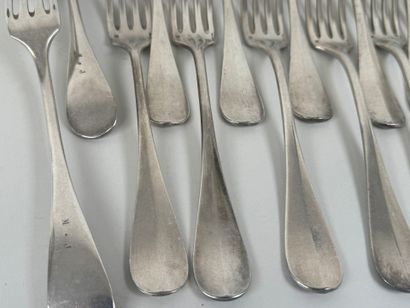 CHRISTOFLE.
Six table spoons and eight table...