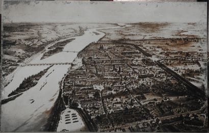 Vues de Tours.
Lot de deux reproductions.
172...