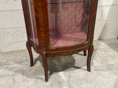 Molded wood display case opening with a door,...