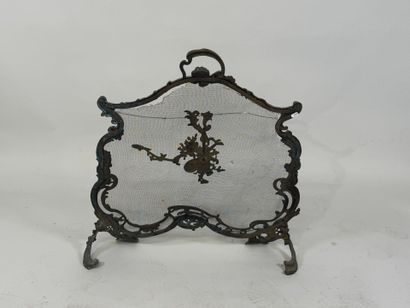 Fireback in patinated bronze with foliate...