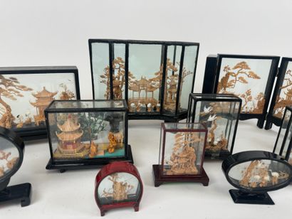 ASIA, 20th century.
Set of eleven cut-out...