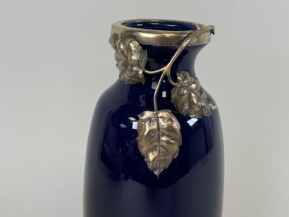 A Minerve hallmarked silver-mounted kiln-blue...