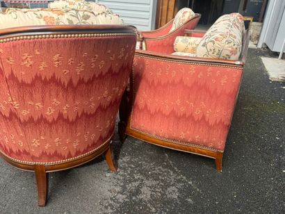 Stained beech salon furniture including a...