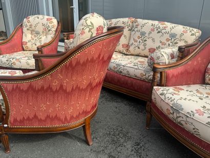 Stained beech salon furniture including a...