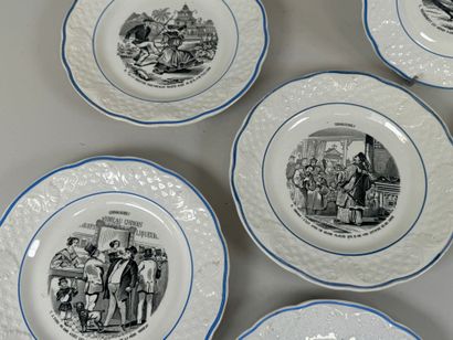 CHOISY le Roi.
Nine fine earthenware plates...