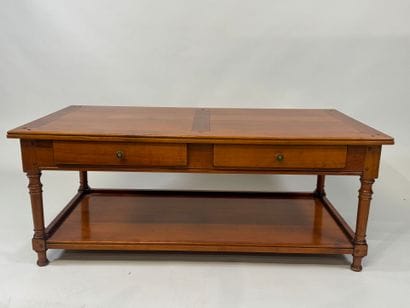 Rectangular cherrywood table opening with...