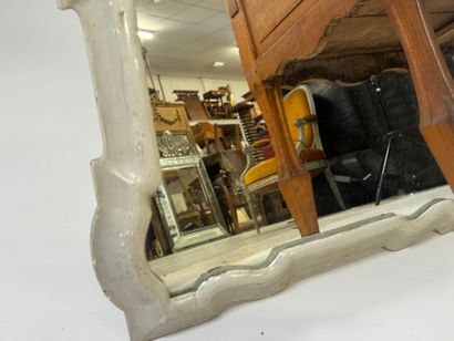 Moulded wood and grey lacquered free-standing...