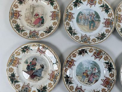 SARREGUEMINES.
Twelve polychrome earthenware...