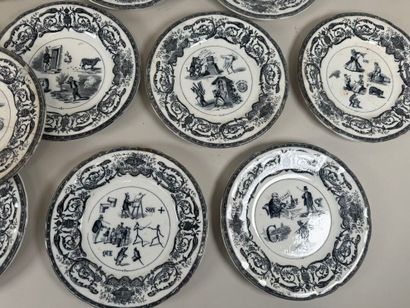 D.M. Cie in Grigny (Rhône).
Set of 14 fine...