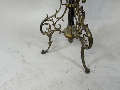 Openwork brass tripod floor lamp, fluted...