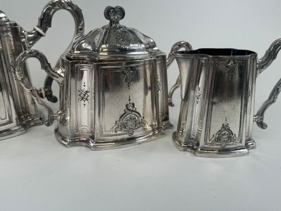 Silver-plated coffee and tea service with...